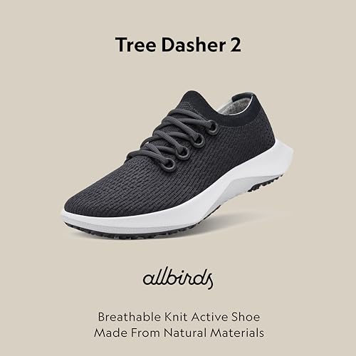 Allbirds Women's Tree Dasher 2, Active Running & Walking Sneakers - Natural Black (Blizzard Sole) - 9.5 Medium