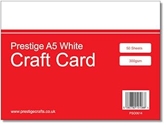 Prestige A5 White 300gsm Card for Crafting Card Pack x 50 Sheets