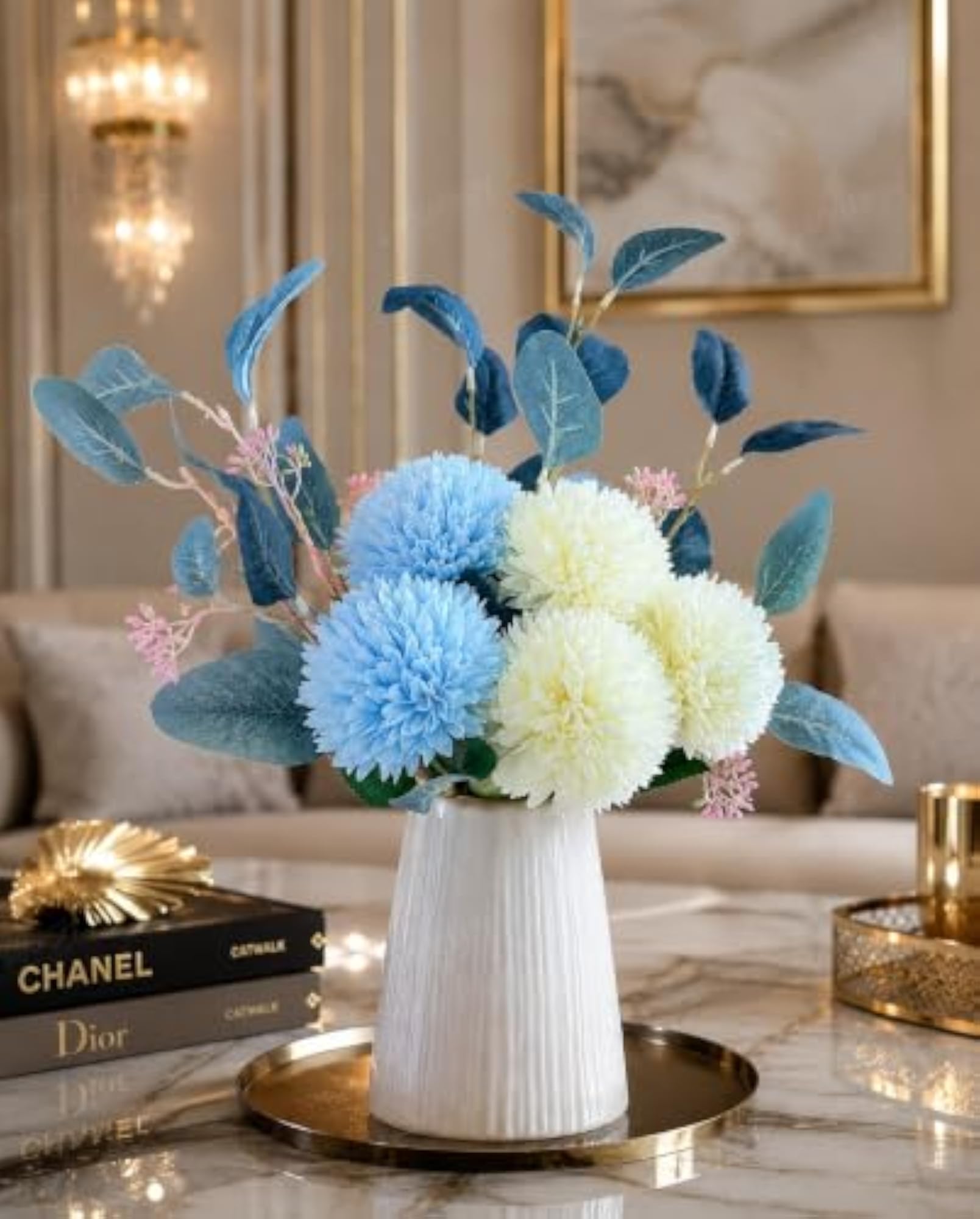 Artificial Chrysanthemum Flower Bouquet, Decorative Arrangement