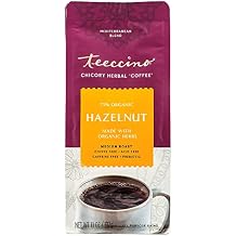 Teeccino Hazelnut Chicory Coffee Alternative - Ground Herbal Coffee Thats Prebiotic, Caffeine Free & Acid Free, Medium Roast, 11 Ounce