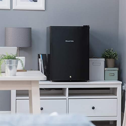 Russell Hobbs 65L Mini Fridge with Lock & Key RHTTF67B-LCK, Table top Lockable Fridge, Energy F & Ice Box, Black