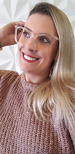 Óculos Armação Feminino Gatinho Com Lentes Sem Grau Ab-6815 Cor: Transparente