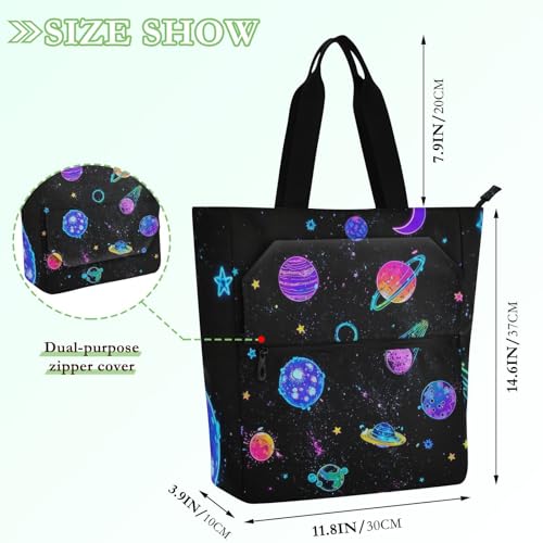 Bolsa de libros fluorescente y ligera con cremallera para la escuela 4