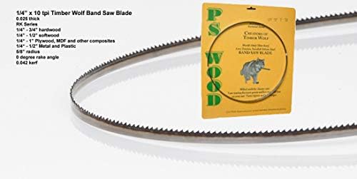 PS Wood Timber Wolf 70 1/2 x 1/4 x 10 tpi Band Saw Blade fits Rikon 10" 10-305, Craftsman 10" 21400, Atlas 10" Workshop 9360, 912