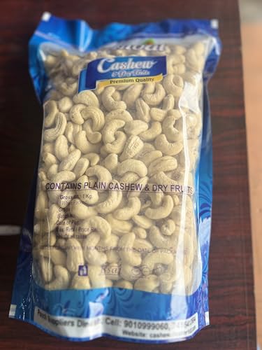 Image of Royal Star Premium Whole Cashew Nuts W320 - Fresh, Crunchy & Vacuum Packed - 1Kg | Healthy & Tasty Dry Fruit | Rich in Protein & Nutrients