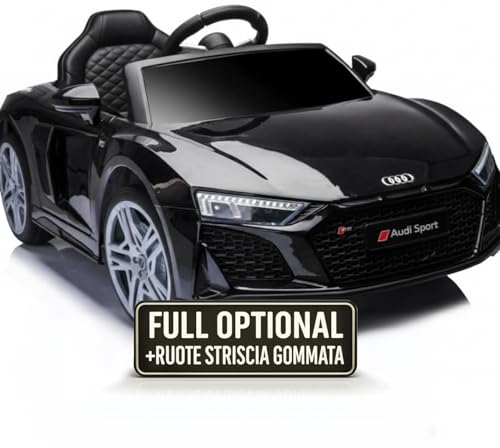 Auto Macchina Elettrica 12V NEW Audi R8 Spyder per Bambini Led MP3 con Telecomando Sedile in pelle Nera