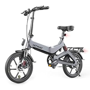 HITWAY Electric Bike Lightweight 250W Electric Foldable Pedal Assist E-Bike with 7.5Ah Battery, 16inch, for Teenager and…
