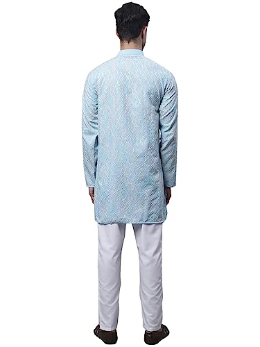 Image of Jompers Men's Cotton Embroidered Straight Kurta Pyjama Set
