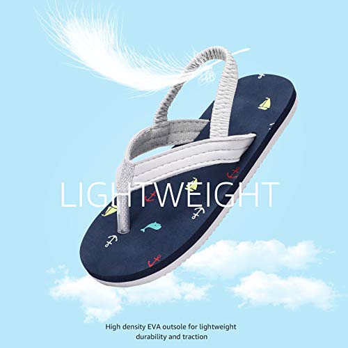 Tombik Toddler Boy Sandals Shoes, Summer Flip Flops, Toddler Boy Water Shoes For Beach/Pool/Swim Navy/Gray 4-5 Us M Toddler #TOP1