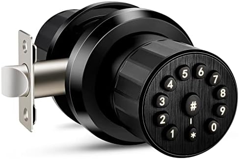 Keyless Entry Door Lock with Keypad, Smart Locks for Front Door and Interior Doors, Keypad Door Knob with HD Digital Backlight, Password, Mechanical Key, Smart Door Lock, Auto Lock, Metal Fuselage