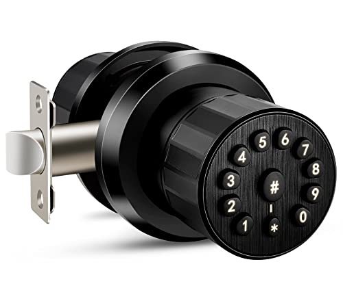 Keyless Entry Door Lock With Keypad, Smart Locks For Front Door And Interior Doors, Keypad Door Knob With Hd Digital Backlight, Password, Mechanical Key, Smart Door Lock, Auto Lock, Metal Fuselage #TOP22