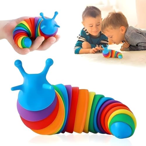Image of Chocozone Crawling Caterpillar Toy Toddler Toys for Kids Flexible Clicky Sound Making Sensory Toys for 2+ Years Old Boys & Girls (19cm) (Caterpillar)