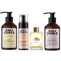 BALI CURLS Styling Heroes Bundle – 4-teilige Stylingroutine für definierte, geschmeidige & lebendige Locken – Curl Cream, Volume Foam, Defining Gel & Bonding Oil