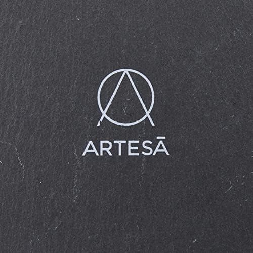 Artesà Two Tiered Food Presentation Stand, 2 Tiers Rectangular Folding Display Slate Serving Tray Platters with Acacia Wood, Cakes, Afternoon / High Tea, 40 x 30 x 25 cm - Wood/Slate