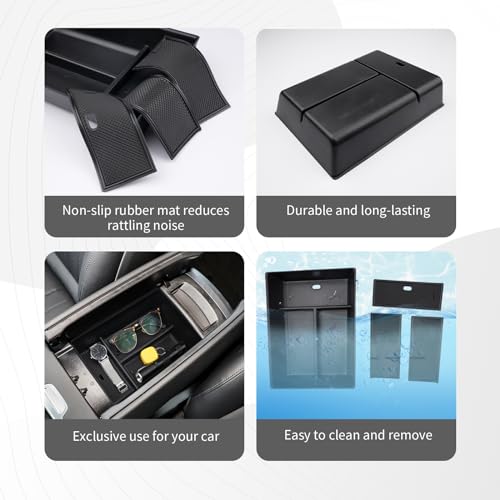 CDEFG Kompatibel mit Mercedes Benz EQE V295 EQS V297 2022 2023 2024 Mittelkonsole Organizer Aufbewahrungsbox Zentrale Steuerung Auto Center Console Tray EQE V295 EQS V297 2024 Zubehör (Armlehne)