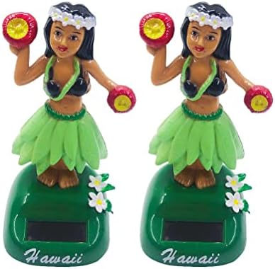 Amosfun Solar Bobble Head Figures Solar Dancing Toy Dashboard Solar Powered Toys Hula Girl Hawaii Car Decoration Gift