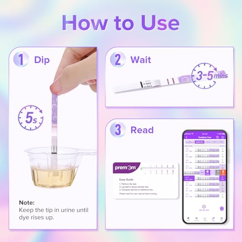 Premom Quantitative Ovulation Predictor Kit:40 Ovulation Tests + 10 Pregnancy Tests - Advanced Ovulation Test Strips Combo 40LH+10HCG Test