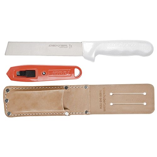 Knife and Box Cutter Set with Leather Holster