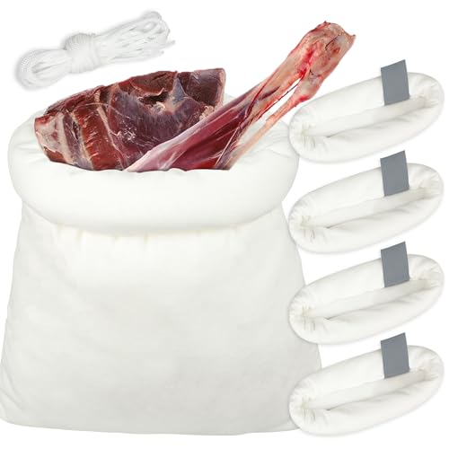 4 Pack Elk Game Hunting Bags Hunting Meat Bags with Reflective Strip 48inch Breathable Rolled Heavy Duty Quarter Bag for Elk Caribou Moose Antelope Deer