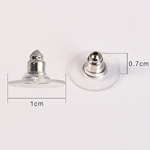 100 Pairs Bullet Clutch Earring Backs with Pad Earring Safety Backs, Silver and Gold