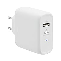 Amazon Basics Caricabatterie GaN da parete a 2 porte da 63W,1 porta USB