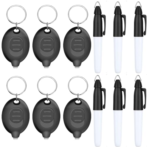 Daemson Mini LED Keychain Flashlights & Permanent Marker Pens, Badge Lights for Nurses 12 Lumen Battery Powered, Badge Reel Pen for Nurses Doctor Office Outdoor Gift (12PCS)