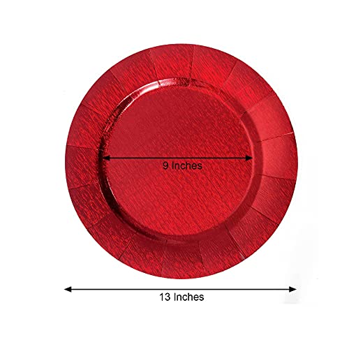 10 Platos Desechables Redondos de Cartón Rojo 13 Pulgadas miniatura 2