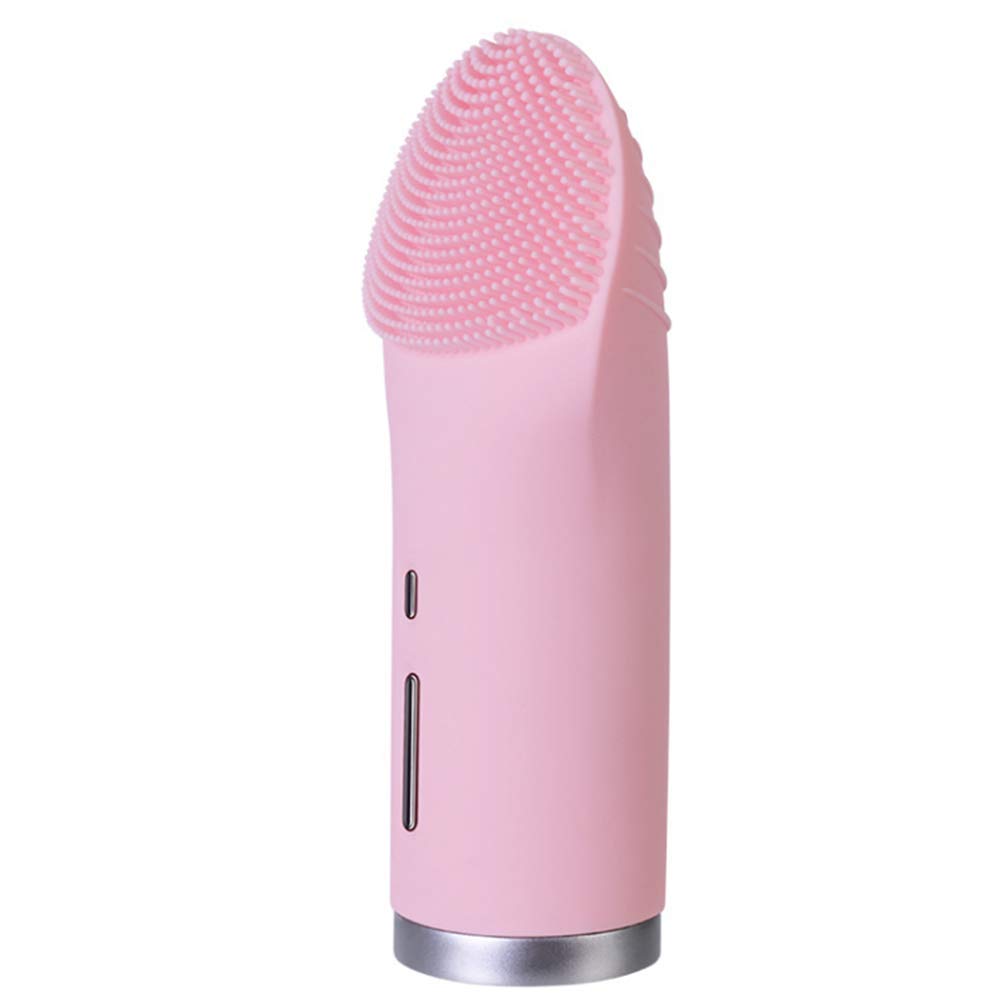 Eachann-Hsi 42℃ Heating Waterproof Portable Facial Cleanser Brush Electric Sonic Face Cleansing Instrument USB charging Fast heating in 15 seconds, Pink
