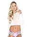 iHeartRaves Mesh Hoodie Rave Top (Medium, White)