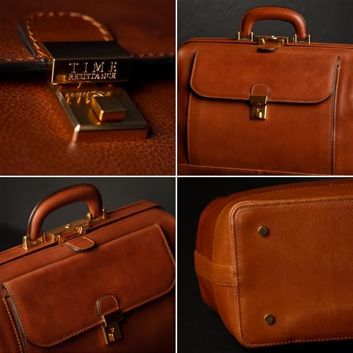 Image of Time Resistance Leather Doctor Bag - Top Handle Bag - Medical Briefcase - Gladstone Handbag