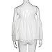 Laimeng, Women Sexy Off Shoulder Long Sleeve Casual Loose T Shirt Tops Blouse (M, White)