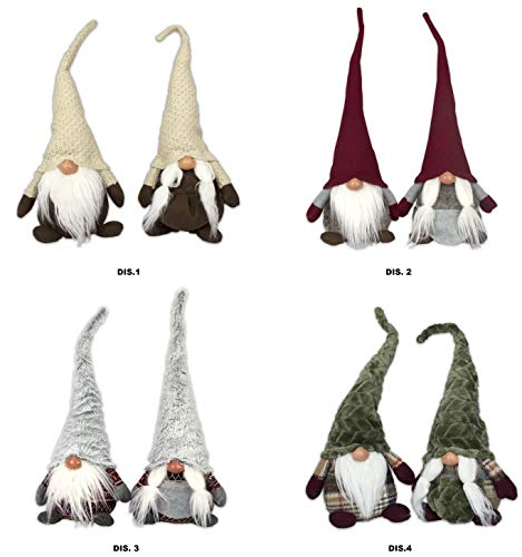 Tata Home Gnomi Elfi Nani Coppia Maschio e Femmina Pupazzi Fermaporta Decorativo Misura Altezza 42 cm Dis. 1