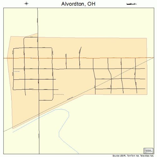 Large Street & Road Map of Alvordton, Ohio OH Printed poster size