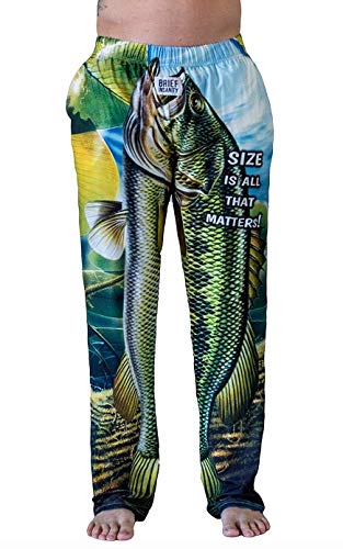 BRIEF INSANITY Fish Lounge Pajama Pants for Men | Humorous, Funny, Comfortable - Fishing Loungewear Bottoms