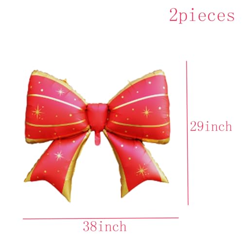 Image of 36 Inches Bow Foil Balloon Huge Bowtie Red gold Balloon for Baby Shower, Wedding, Kids Theme Party Decoration (Gold 2)