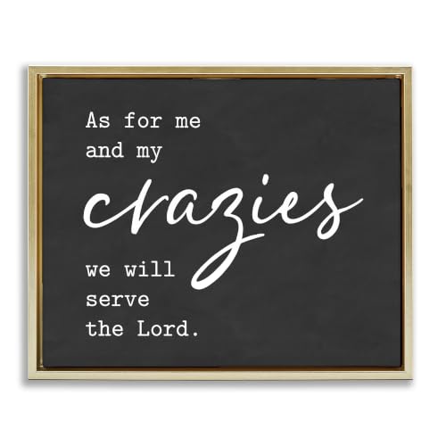 Stupell Industries Religious Family Quote Serve The Lord Humorous Phrase, Design by Lettered and Lined, 16 x 20, Gold Floater Framed