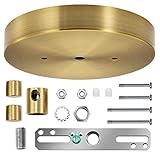 Canomo 5 1/8 Inches Single Light Ceiling Lighting Canopy Kit Pendant Light Plate Cover with All Mounting Hardware for Chandelier or Pendant Light (Antique Brass)