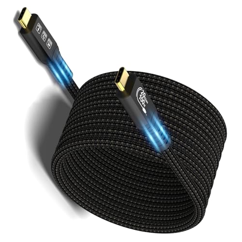 6M Kabel USB-C 3,2 Gen 2,20 Gb/s, typ C, 4K@60 Hz UHD, szybkie ładowanie PD3.0 5A/100 W z E-Marker, kompatybilny z Thunderbolt 3/4, dla iPhone, MacBook, Samsung Galaxy, Dell Monitor
