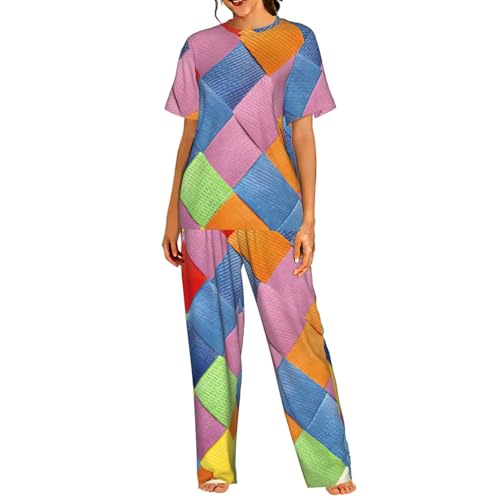 Pyjama carreaux femme vêtement de nuit léger et confortable