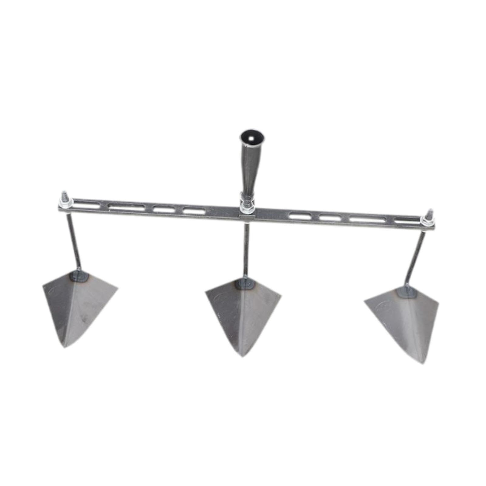 Milageto de jardín con Cabeza Triangular, Manual de Acero para Patio, Herramienta agrícola con espaciado Ajustable para Principiantes, jardineros y, 60cm Tres Cabezas