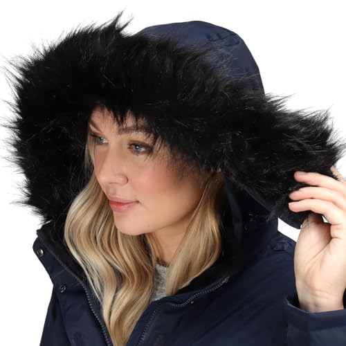 Regatta Womens Lexis Waterproof Fur Trimmed Parka Jacket - Navy - 10 - Image 8