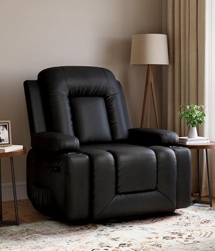 Image of Garvee Oversized Power Lift Recliner Chair - Heat and Massage, PU Leather Electric Lift Recliner for Elderly & Mobility Impaired, Adjustable Back and Legs, Heavy Duty Lift Chair for Seniors