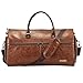 STOVER Garment Travel Duffle Bag, Large 2-in-1 Convertible Carry-on Luggage for Men & Women- Hanging Suits, Dresses & Clothes + Shoe Compartment- Weekender Tote Combo Duffel (Brown Leatherette)
