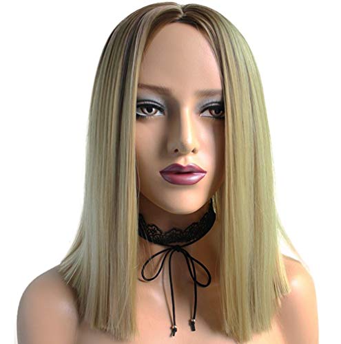 Perruque bobo head cheveux raides rose soie haute température pour changement de look