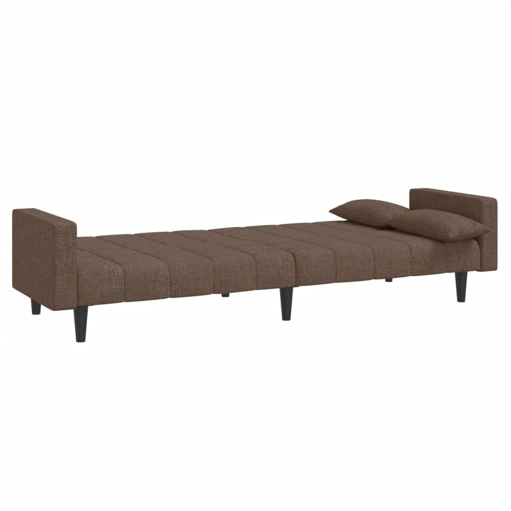 Divano Letto a 2 Posti con 2 Cuscini Tortora in Tessuto,Divano da Soggiorno,Divano di Design Moderno,Divano Letto 2 Posti Economico-375839