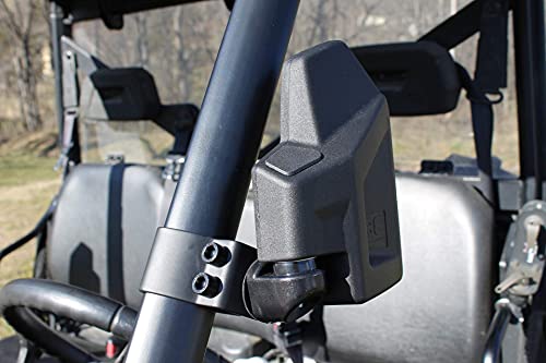 Bevel Engineering Utv Rear View Side Mirror Kit (2 Pack) - Compatible With Non-Round Cage Bar - Break Away And Adjustable - High Impact Shatter Proof Tempered Glass (Driver And Passenger Side) #TOP7