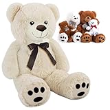 tedi spielzeug küche LIEBEVOLL VERARBEITET: Mit seinem niedlich lächelnden Gesichtsausdruck, den goldigen, leuchtenden Augen und seiner weichen Stupsnase wird der Teddybär bald zum Liebling der Familie. Passend zu seinem flauschigen Körper hat er eine feine Schleife und große, samtweiche Tatzen.