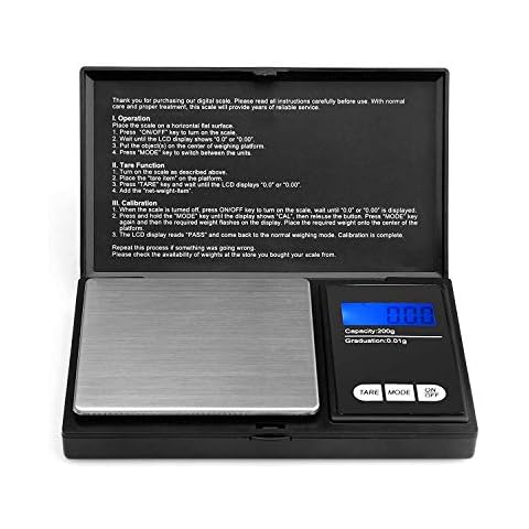 Pocket Scale- Ascher Portable Digital Scale with Back-lit LCD Display, Elite Digital Pocket Scale 200 x 0.01g, Mini scales 200g, Mini Digital Weighing Scale Cover