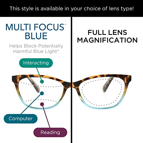 Foster Grant Sofia Vergara X Women S Teresa Blue Light Multi Focus™ Glasses Reading, Aqua Tortoise, 52mm US by Foster Grant - Image 6