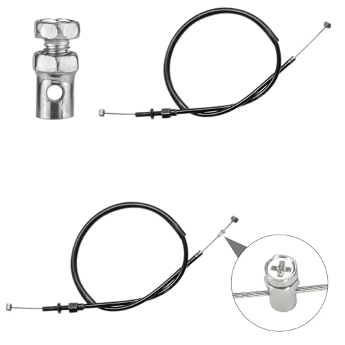 Image of NQEUEPN 30pcs Universal 1 /8 inch Throttle Brake Cable Ends, Silver Metal | Go Kart Throttle Cable Stops Locks Bicycle Brake Cables Crimp Ends for Bike Motorcycles Scooters Lawn Mowers Tractors
